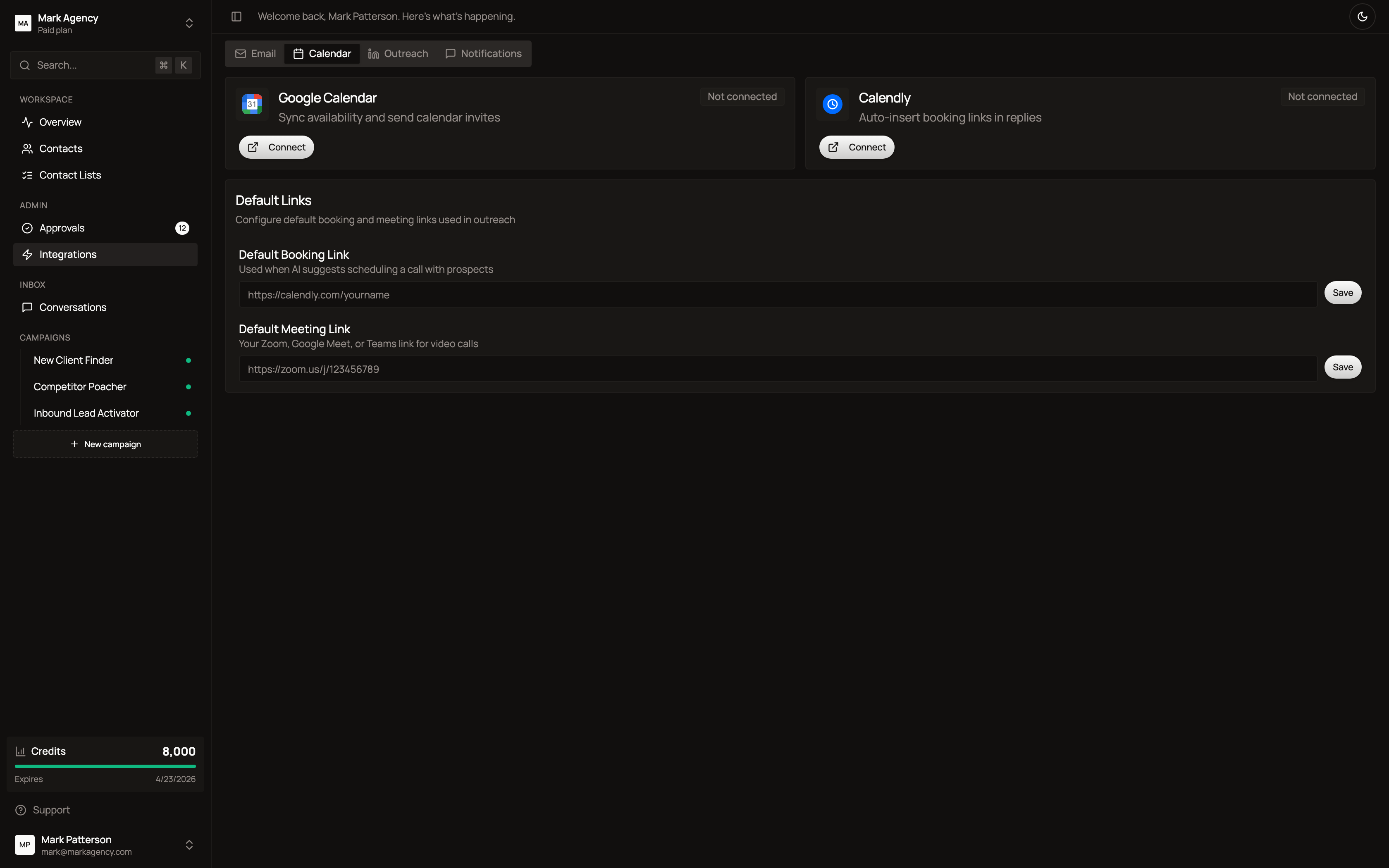 Calendar integrations